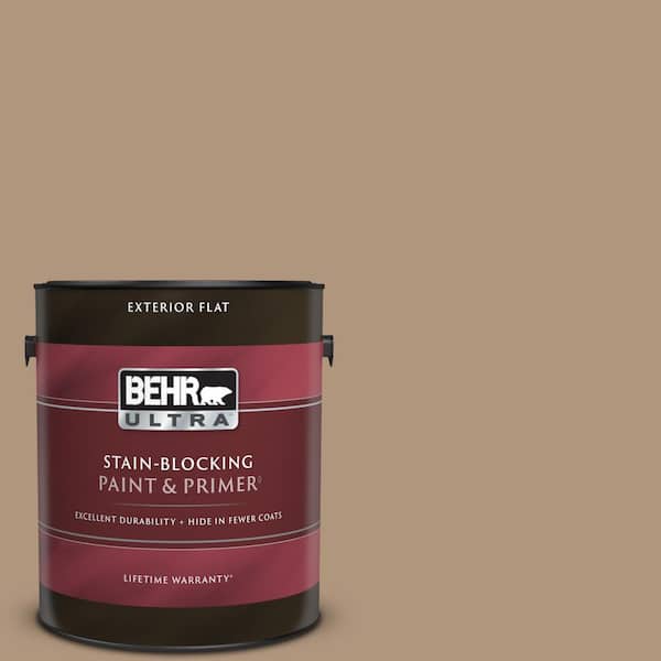 BEHR ULTRA 1 gal. Home Decorators Collection #HDC-WR14-3 Roasted Hazelnut Flat Exterior Paint & Primer