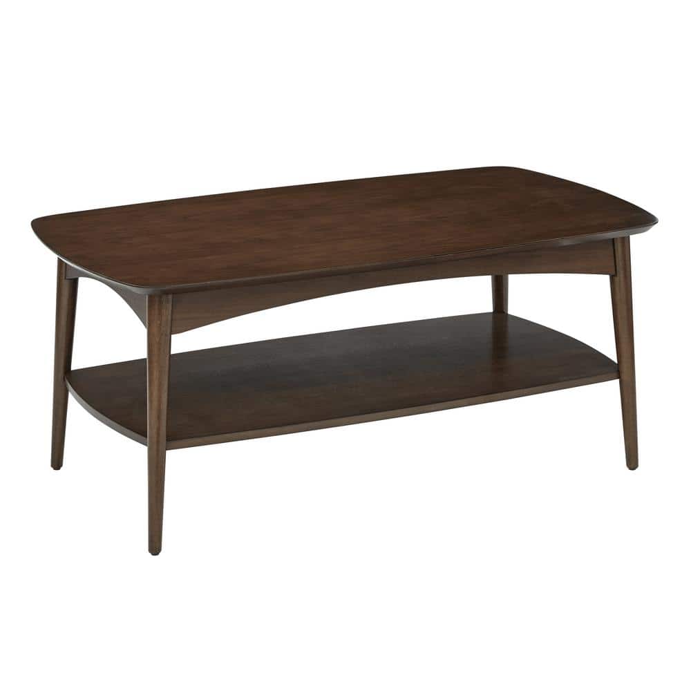 Copenhagen Mid-Century Walnut Rectangular Coffee Table with Storage