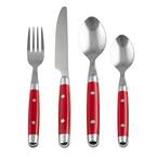 Jubilee Red 16-Piece 18/0 Stainless Steel Flatware Set (Service for 4)