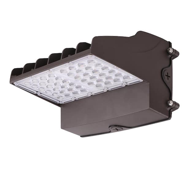 ETI LIGHTING 250-Watt Equivalent Full Cut-Off Integrated LED Bronze Wall Pack Light Adjustable 2600-8280 Lumens and CCT
