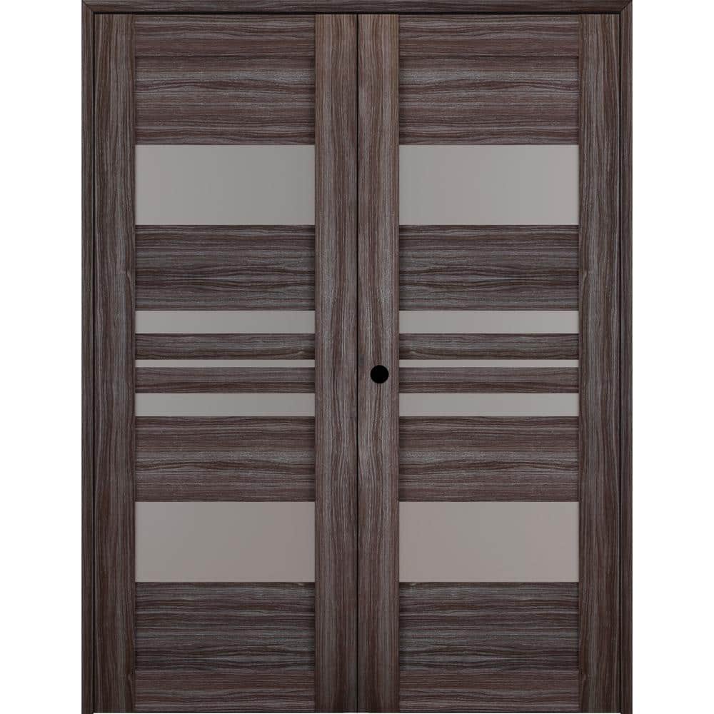 Romi 72 in. x 95.25 in. Right Hand Active 5-Lite Frosted Gray Oak Wood Composite Double Prehung French Door price history on PriceWatchPro