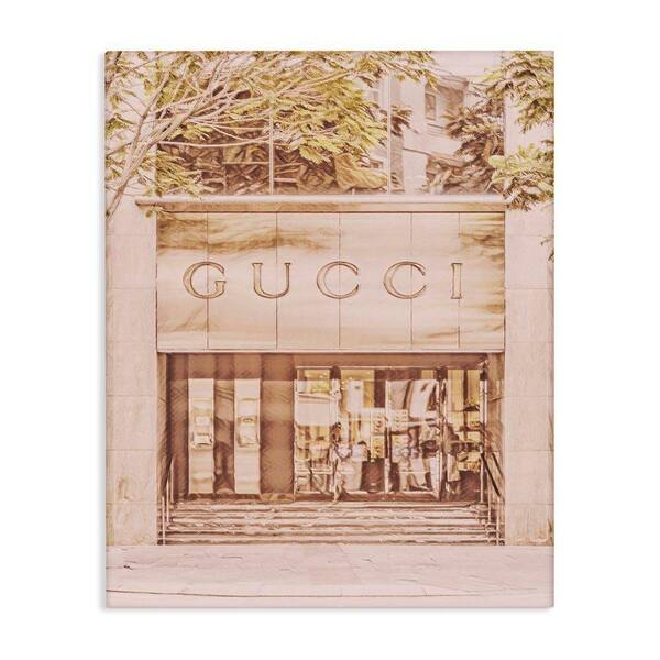 Pink Designer Storefront by Graffi tee Studios Unframed Architecture Graphic Art Print 48 in. x 36 in.