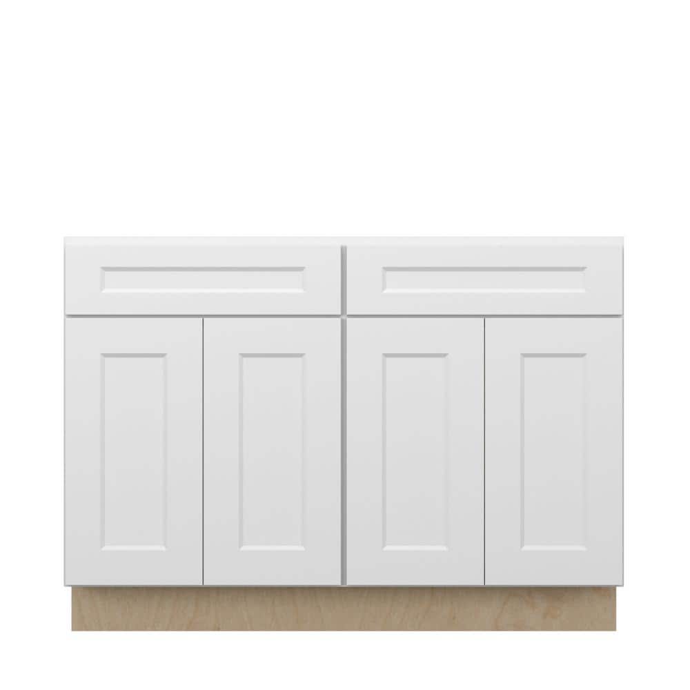 Norfolk Shaker 48 in. W x 34.5 in. H x 21 in. D in Painted White Plywood Assembled Bath Base Cabinet price history on PriceWatchPro