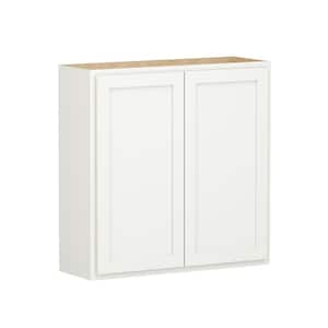 Shaker Partial Overlay 36 in. W x 12 in. D x 36 in. H Plywood Assembled Wall Kitchen Cabinet in Linen White