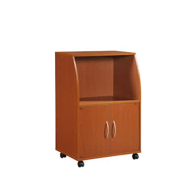 Cherry Microwave Cart with Storage