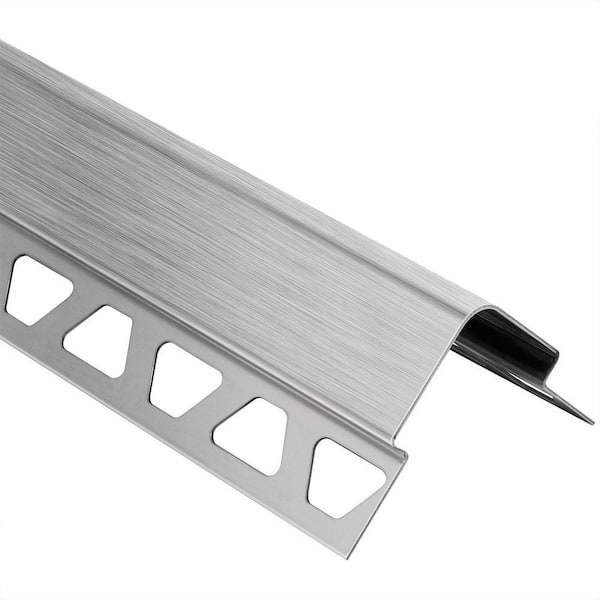 Schluter ECK-E Brushed Stainless Steel 5/16 in. x 4 ft. 11 in