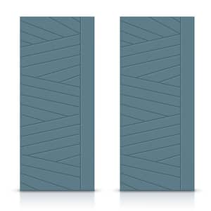60 in. x 80 in. Hollow Core Dignity Blue Painted Composite MDF Interior Double Closet Sliding Doors