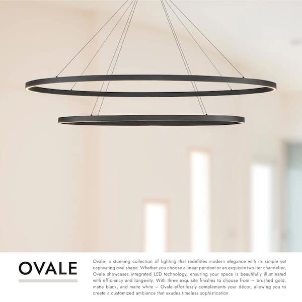 KUZCO Ovale 72-Watt 2 Layer 2-Light Integrated LED Brushed