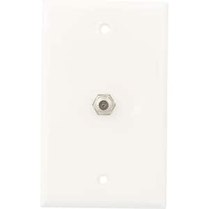 Coaxial Cable Wall Jack, White