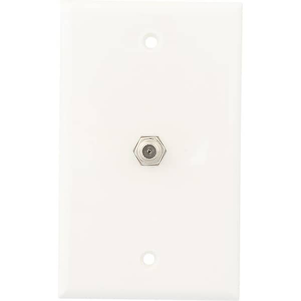 Zenith Coaxial Cable Wall Jack, White