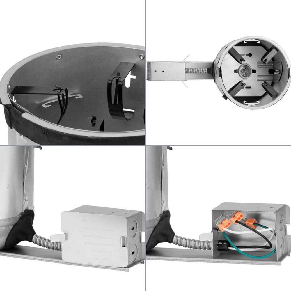 Gray Steel 6" Recessed Remodel Air-Tight IC Housing