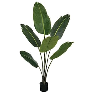 4 ft. 2 in. Green Artificial Bird Of Paradise Foliage Tree in Pot