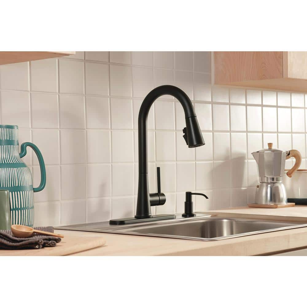 Precept Matte Black Single Handle Pull-down Kitchen Faucet with Sprayer