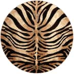 Home Dynamix Tribeca Brown/Beige 8 ft. Round Animal Print Area Rug