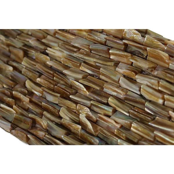 Baroque Pearl 3D Brick Pattern 12 in. x 12 in. x 2 mm Pearl Glass Mosaic Tile