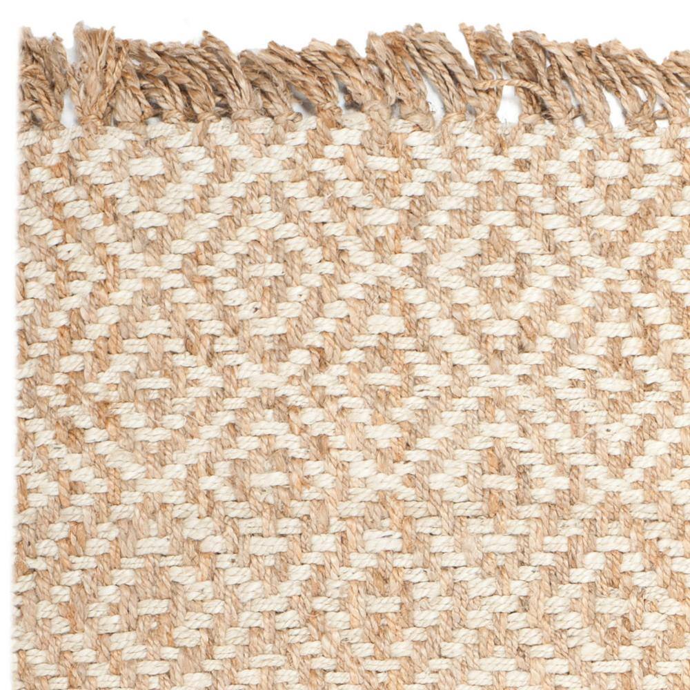 Ivory and Natural Handwoven Jute Area Rug 5' x 8'