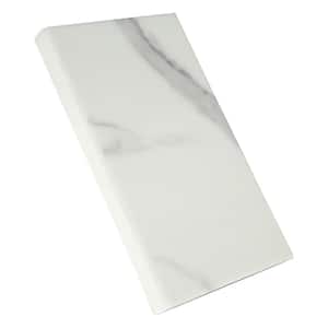 Calacatta Nowy Single Beveled 6 in. x 73 in. Polished Marble Floor and Wall Tile (3.04 sq. ft./)