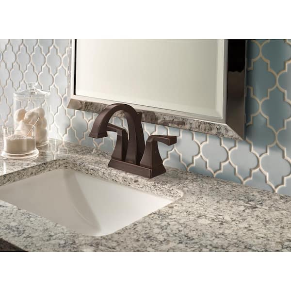 Dryden 4 in. Centerset 2-Handle Bathroom Faucet with Metal Drain Assembly in Venetian Bronze