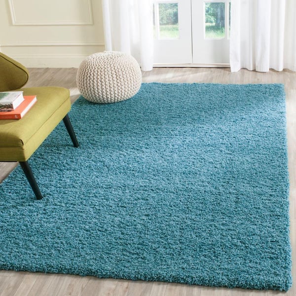 Laguna Shag Turquoise 4 ft. x 6 ft. Solid Area Rug