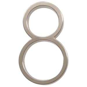 5 in. Satin Nickel Floating or Flush House Number 8