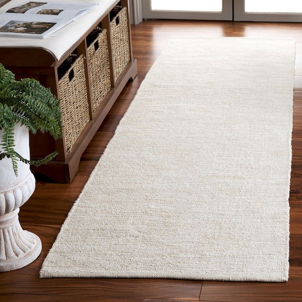 Montauk 2 ft. x 8 ft. Ivory Modern Solid Runner Rug