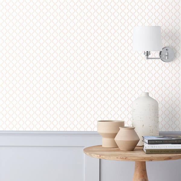 Chateau Ogee Pink Sand Peel and Stick Removable Wallpaper Panel (covers approx. 26 sq. ft.)