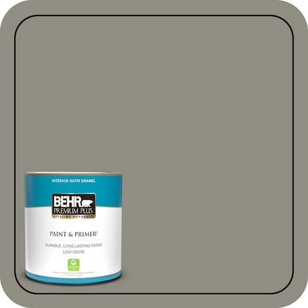BEHR PREMIUM PLUS 1 qt. #N370-5 Incognito Satin Enamel Low Odor Interior Paint & Primer
