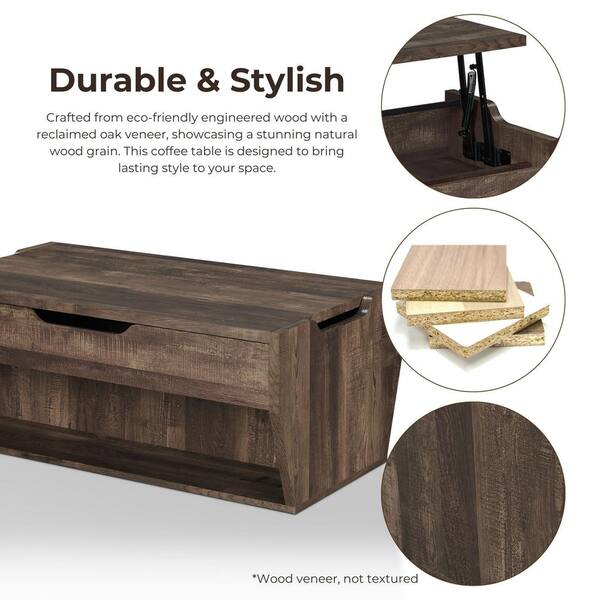 Furniture of America Anthem 41 in. Reclaimed Oak Rectangle