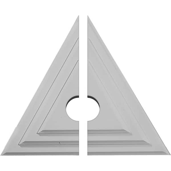 Ekena Millwork 1-1/8 in. x 19 in. x 16-5/8 in. Polyurethane Triangle Ceiling Medallion, 2-Piece Moulding
