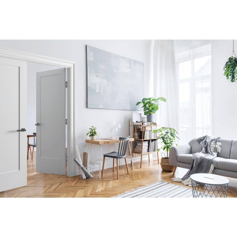 64 in. x 84 in.Bi-Parting Solid Core White Primed Composite Double Prehung French Door Catch Ball Polished Nickel Hinges price history on PriceWatchPro