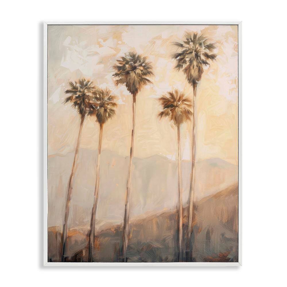 SoCal Sunny Palm Trees by Petal Prints Design White Framed Nature Giclee Art Print 30 in. x 24 in. price history on PriceWatchPro