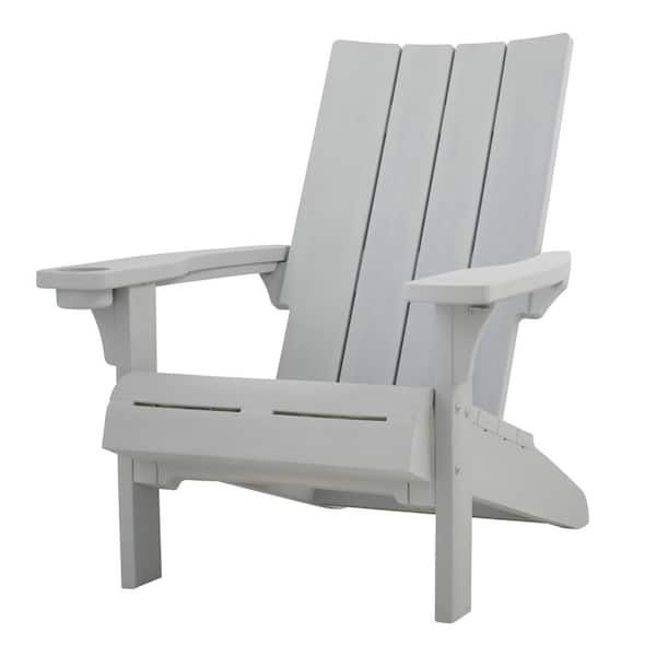 Modern Resin Plastic Gray Adirondack Chair