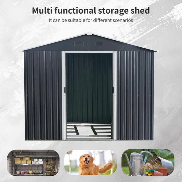 Storhaus 7.74 ft. W x 5.71 ft. D Outdoor Metal Storage Shed
