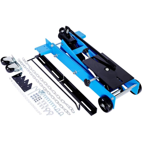 WRIGHTMASTER 1-Ton Transmission Jack in Blue with Maximum Lift