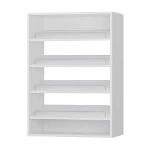 31.5 in. W White Modular Adjustable, Stacking, Shoe Shelf, Closet Organizer Unit, Wood Closet System with 4 Shelves