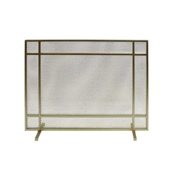 Noble House Cabarrus Modern Gold Single Panel Iron Fire Screen