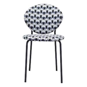 Julia Geometric Print and Black Polyster Cushioned Parsons Chair Set of 2