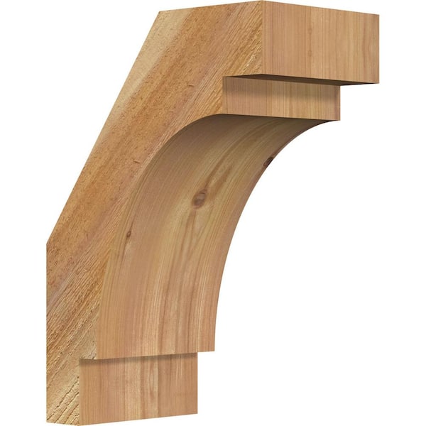 Ekena Millwork 6"W x 10"D x 14"H Merced Rough Sawn Knee Brace, Western Red Cedar