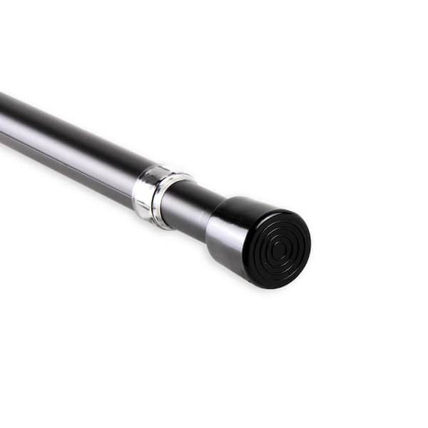 48 in. - 84 in. Tension Curtain Rod in Black