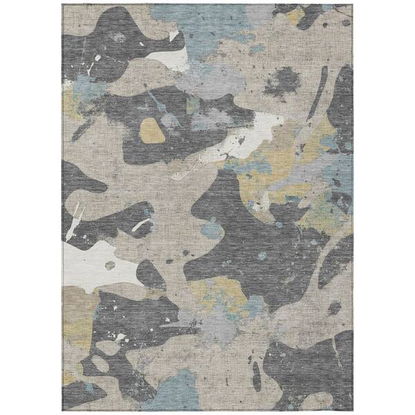 Chantille Machine Washable Indoor/Outdoor Abstract ACN3058 Gray 10 ft. x 14 ft. Area Rug
