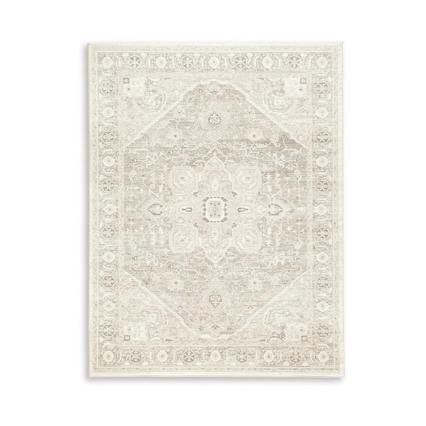 Wei Gray, Ivory and Brown 5 ft. x 7 ft. Geometric 5 ft. x 7 ft. Area Rug
