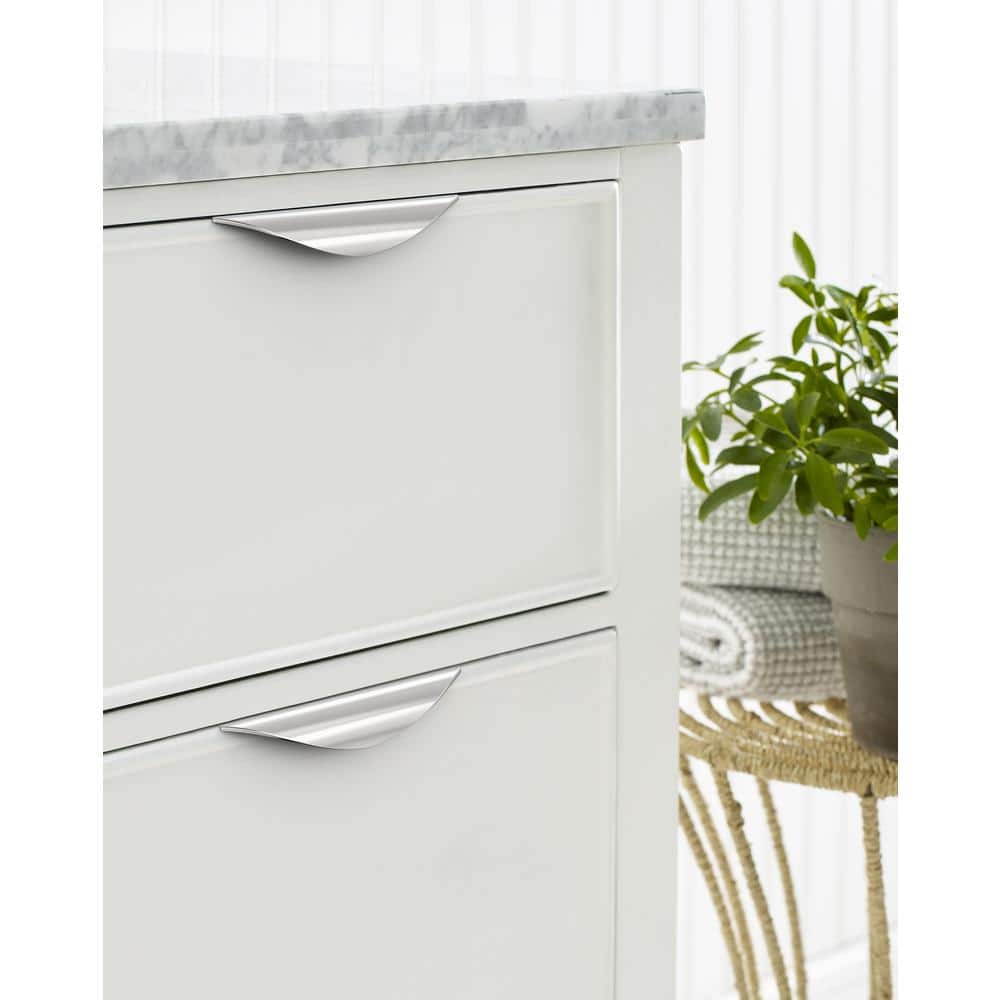 Polished Chrome 3" Finger Cabinet Pull with Mounting Hardware