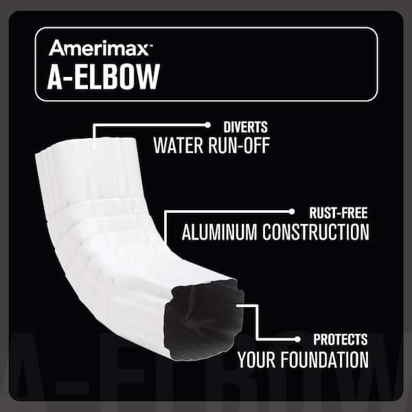 Amerimax Home Products - 2 in. x 3 in. White Aluminum Downspout A-Elbow