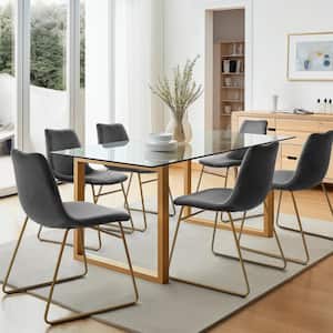 Batassel Grey Velvet Upholstered Dining Chair (Set of 2)