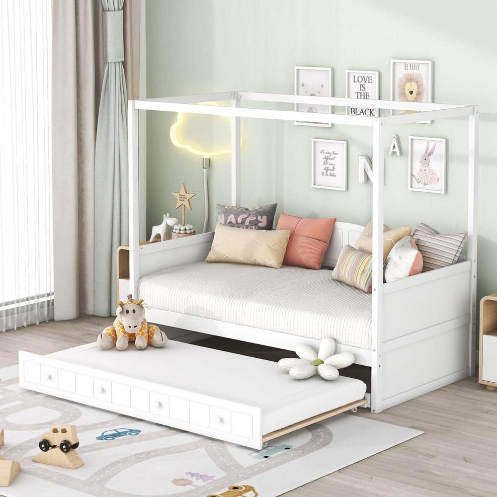 Canopy queen daybed with trundle discount