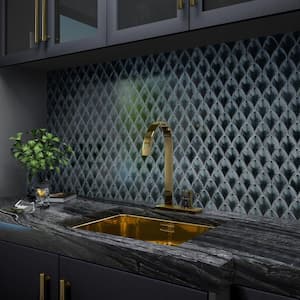 Delphi Midnight Blue 9.05 in. x 12.79 in. Polished Glass Fishscale Mosaic Wall Tile (0.8 sq. ft./Each)