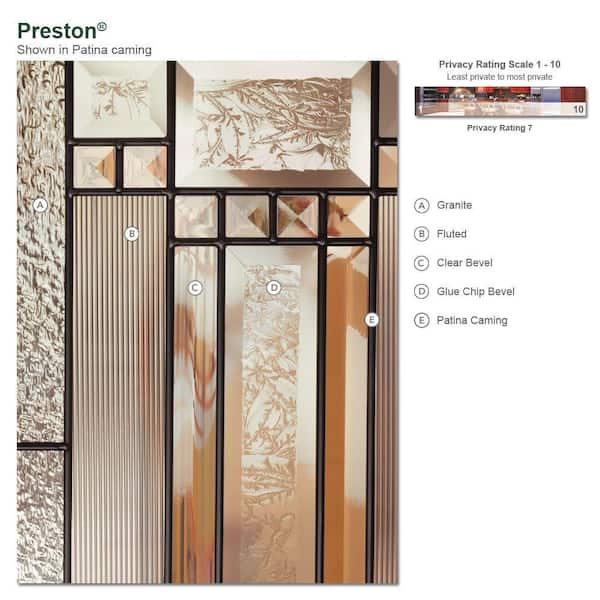 63.5 in. x 81.625 in. Preston Patina Full Lite Unfinished Smooth Right-Hand Fiberglass Prehung Front Door with Sidelites
