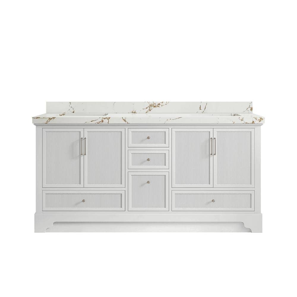 Alys 72 in. W x 22 in. D x 36 in. H Double Sink Bath Vanity in White with 2 in. Viola Brown Qt. Top price history on PriceWatchPro