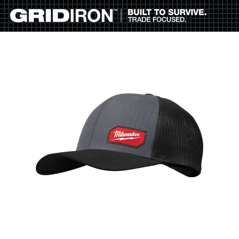 Milwaukee Gridiron Gray Adjustable Fit Trucker Hat 505G - The Home Depot