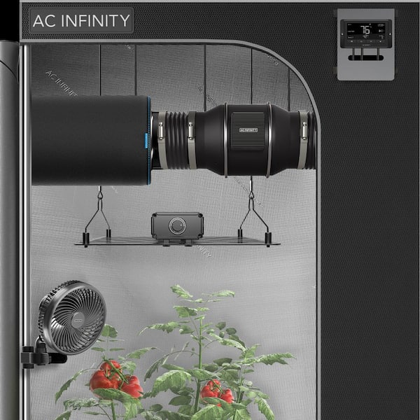 AC Infinity Cloudline T4 Quiet Inline Duct Fan Temperature Humidity Controller Hydroponics Ventilation Cooling Booster AI-CLT4 - The Home Depot